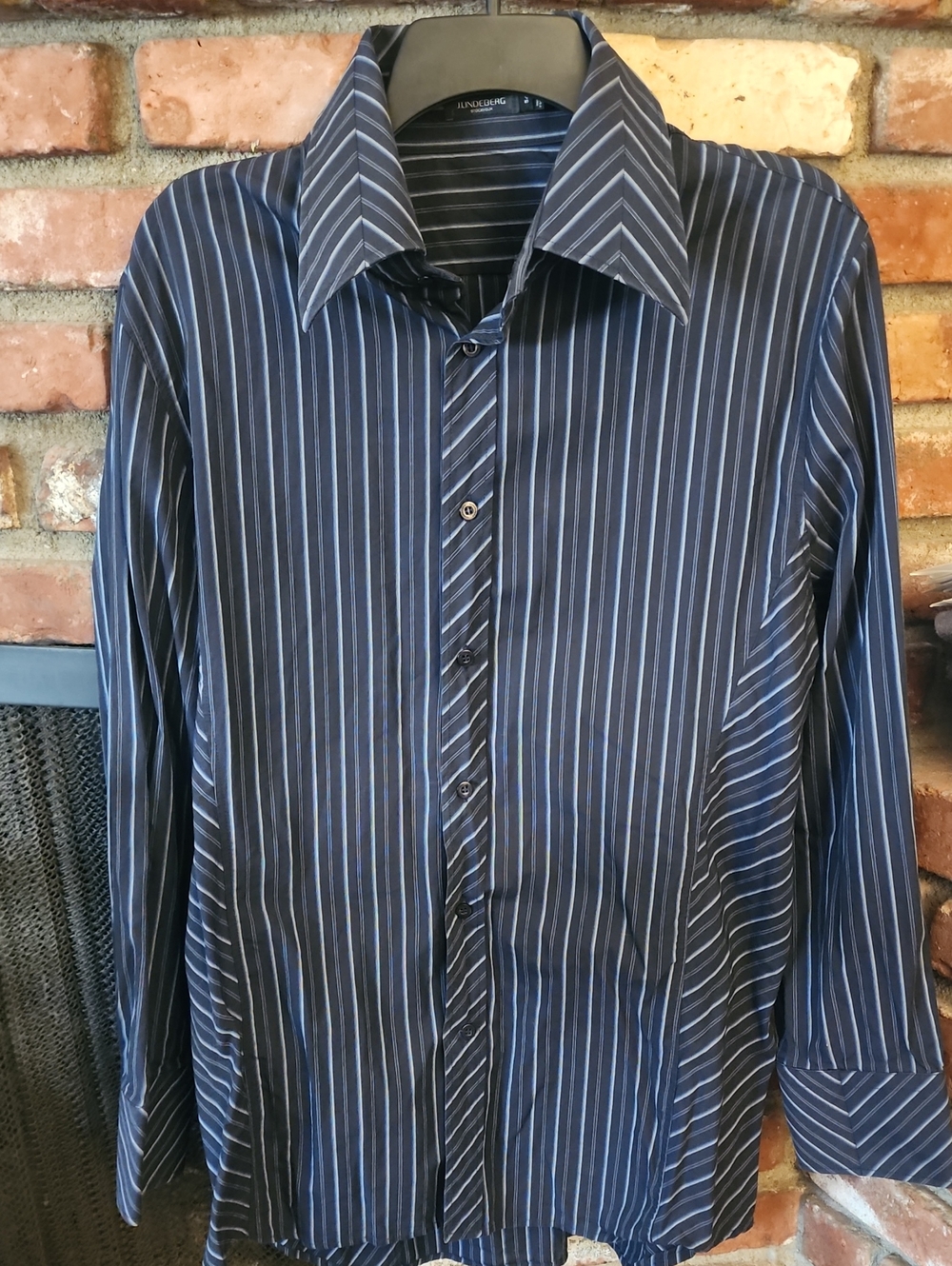 J.Lindeberg Men’s Navy Striped Button Down Dress Shirt Size 54 XXL